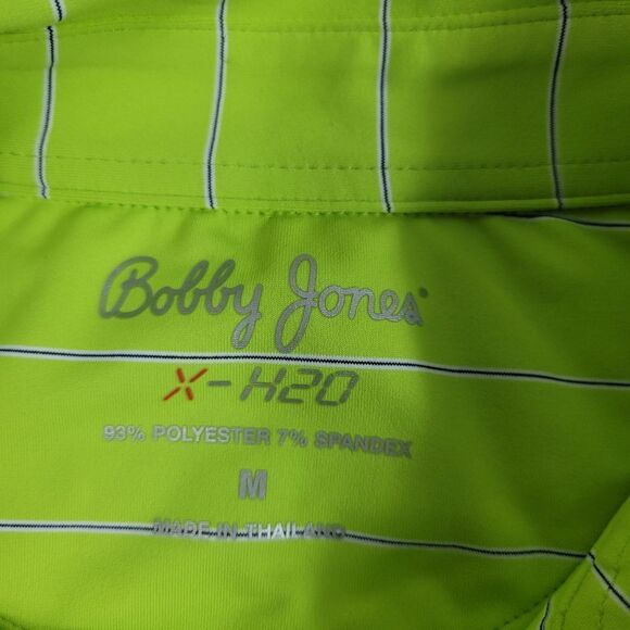 Bobby Jones X-h2o Mens Golf Polo Shirt Size M Green Mint julep Striped New Good - Picture 6 of 14